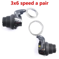 Enhanced Product Title: Shimano Tourney Revoshift Grip Bike Twist Shifter Lever with Grips (3x6 speed a pair)