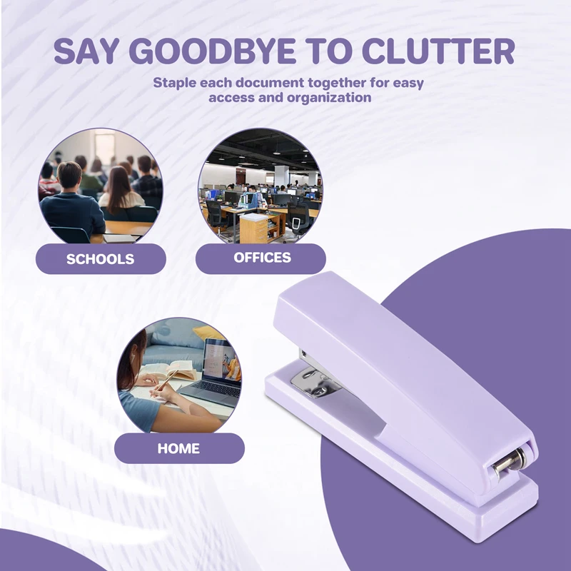 1 PCS Stapler Office Stapler For Desk Portable Durable Staplers Office Supplies (Purple)