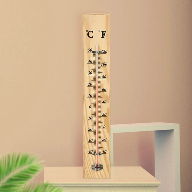 Domestic wood indoor outdoor thermometer