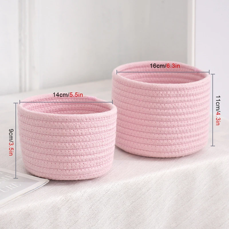 Nordic Woven Cotton Rope Storage Baskets – Stylish Organizer for Toys, Keys, and Snacks