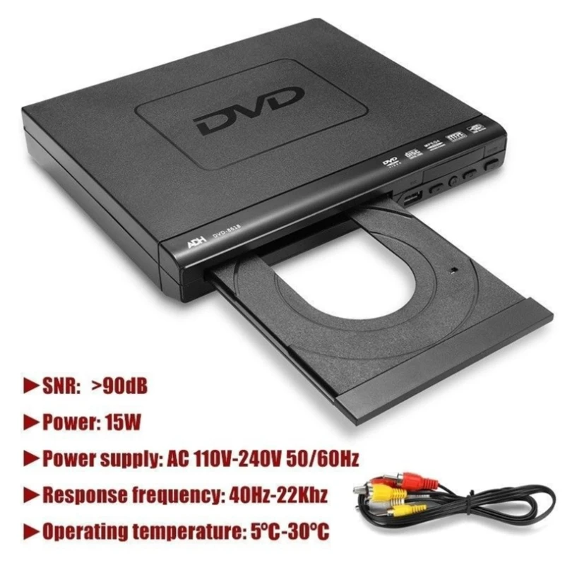 Casa Mini Dvd Player Dvd Disc Player para tv com h Dmi av Cabos de Saída Incluído 1080p Usb Entrada 20cb