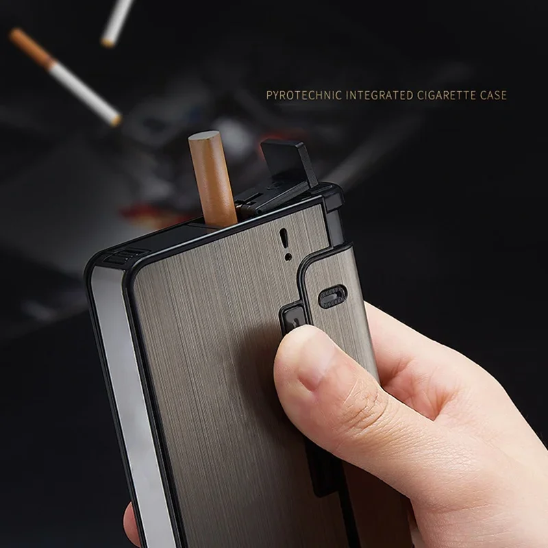 Portable Automatic Cigarette Case Metal Holder for Men
