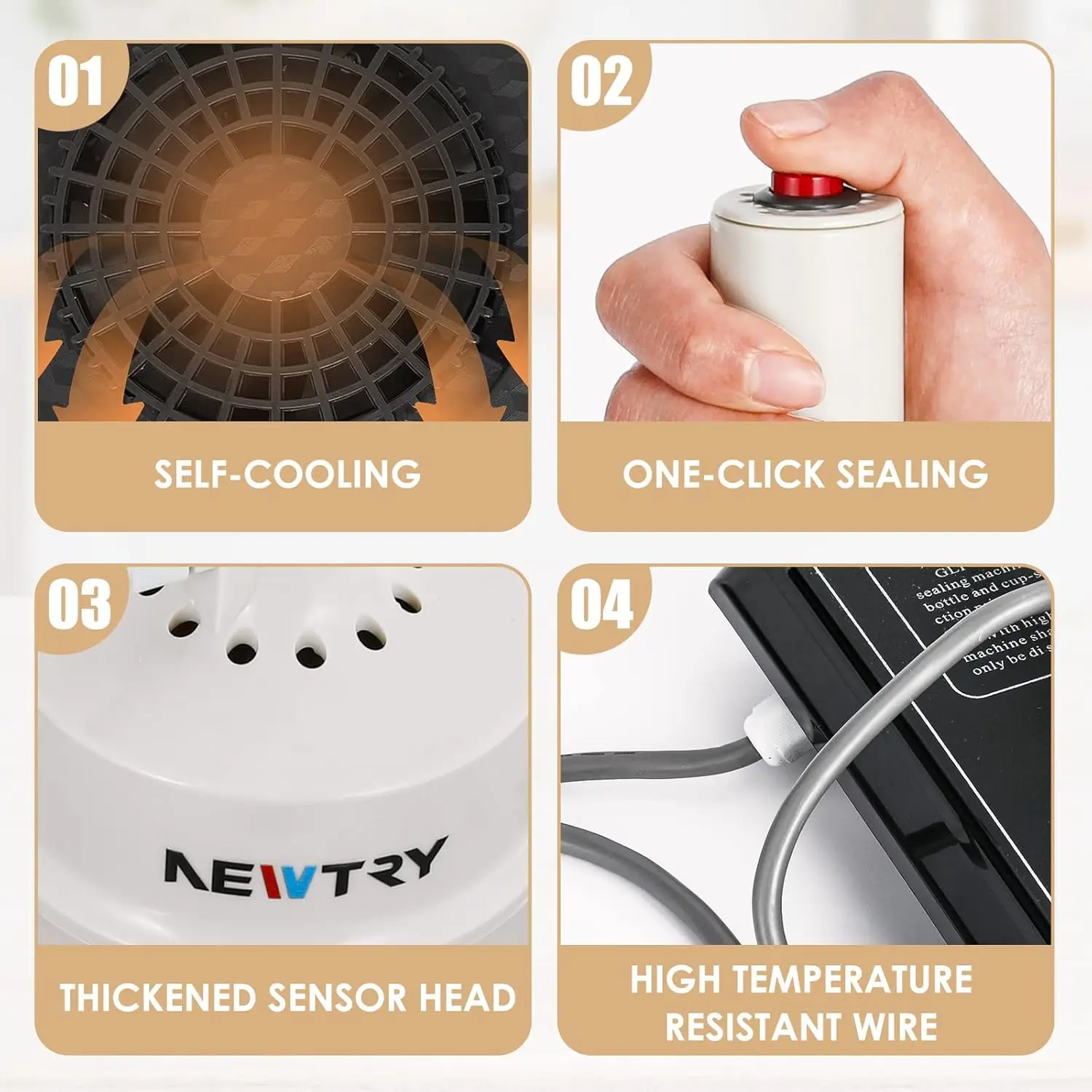 20-100MM Induction Sealer 800W-1200W Handheld Heat Sealing Machine Electromagnetic Bottle Cap Sealer for Plastic Glass Bottle