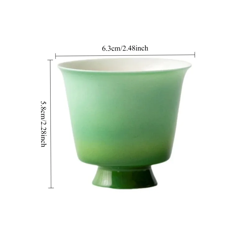 waking spring collection jade green series gradual change hand-painted ceramic tea set collection cover bowl teapot teacup