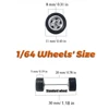 KicarMod 1/64 Wheels with Tires from TE37 Toy Wheels for Hobby Diecast Model Cars Hot Wheels Modified Parts 5 set/pack 2
