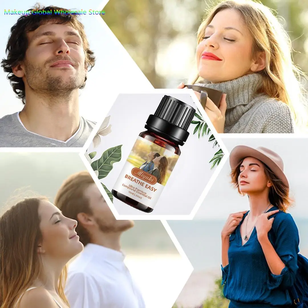 3Pcs*10ml Breathe Easy Ultra Premium Compound Essential Oil Smooth Breathing Oil Refreshing Nasal Breathing Conditioning