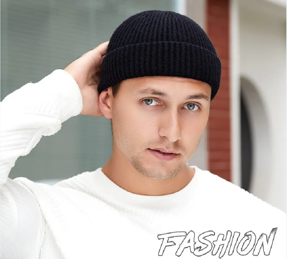 

Stylish Warm Beanie Hat For Men Women Fall Winter Outdoor Trendy Casual Cotton Solid Color Soft Knitted Casual Skull Cap