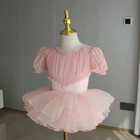 Tutu de Ballet pour filles, tenues de spectacle, Costume de danse, justaucorps de Ballet avec jupe, vêtements de princesse pour enfants, gymnastique 6
