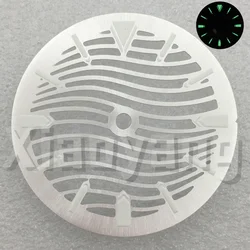 Black Blue Silver Green 29mm Skeleton Watch Dial With Silver Hands and C3 Green Luminous Accents (Silver white)