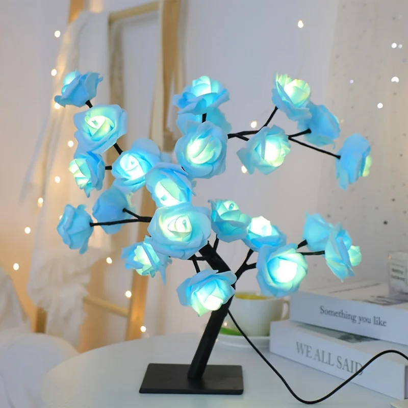 USB LED Rose Tree Lamp – Warm White Romantic Table Light 5