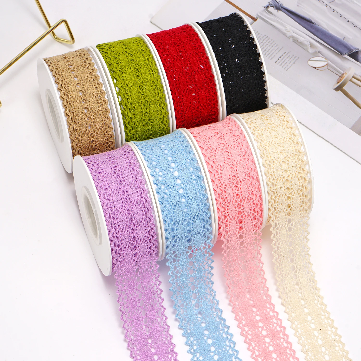 

Ленты кружевные для бантов, 5 ярдов, 38 мм LG001