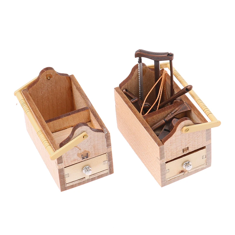 1 Set Mini Repair Tools Simulation Toolbox Model Toys For Doll House Decoration 1/12 Dollhouse Miniature Accessories
