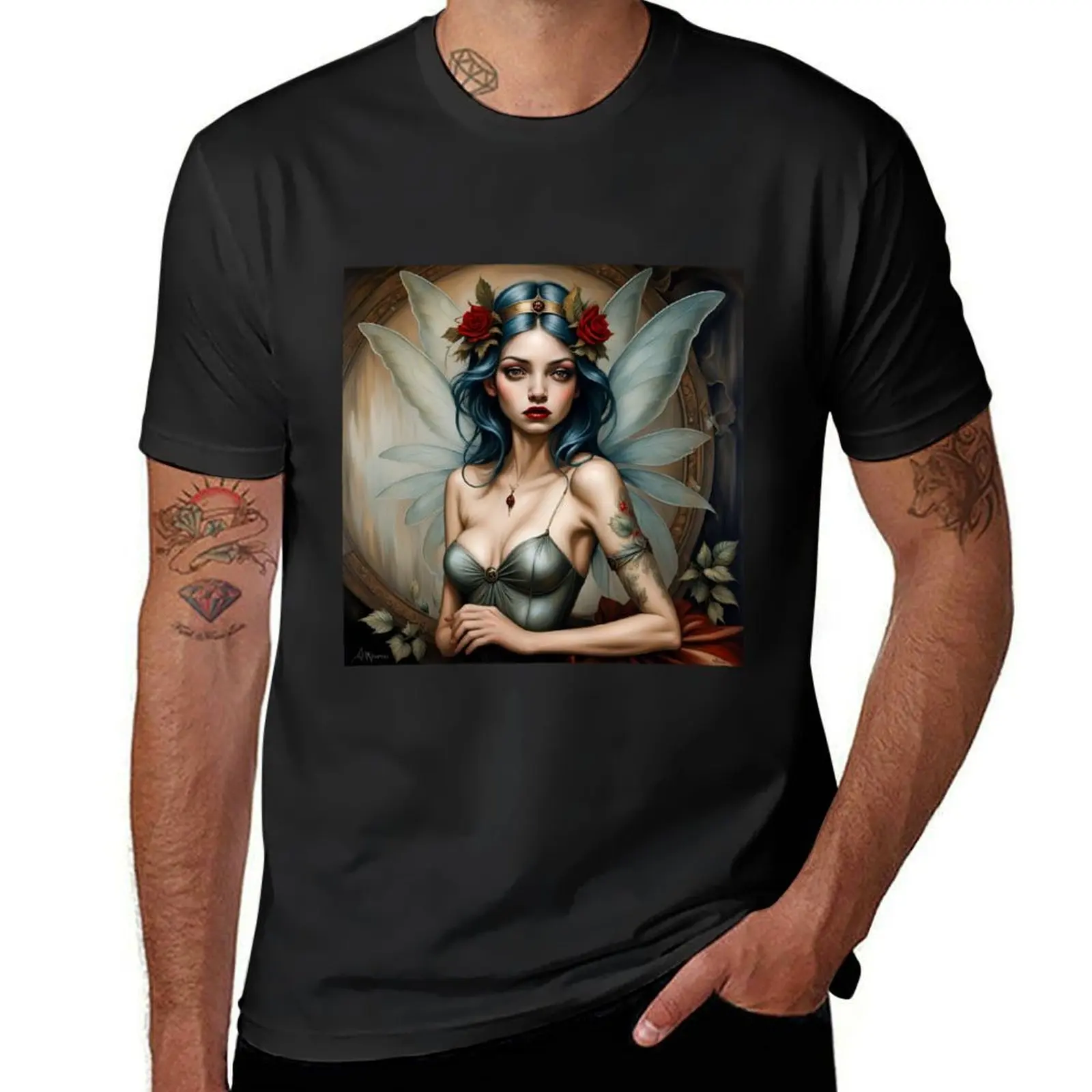 

Tattooed Fairy T-Shirt summer clothes Aesthetic clothing oversizeds tees mens vintage t shirts