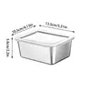 with Plastic Cover Stainless Steel Food Storage Trays Rectangle Preservation Box Stainless Steel Food Storage Box Rustproof 6