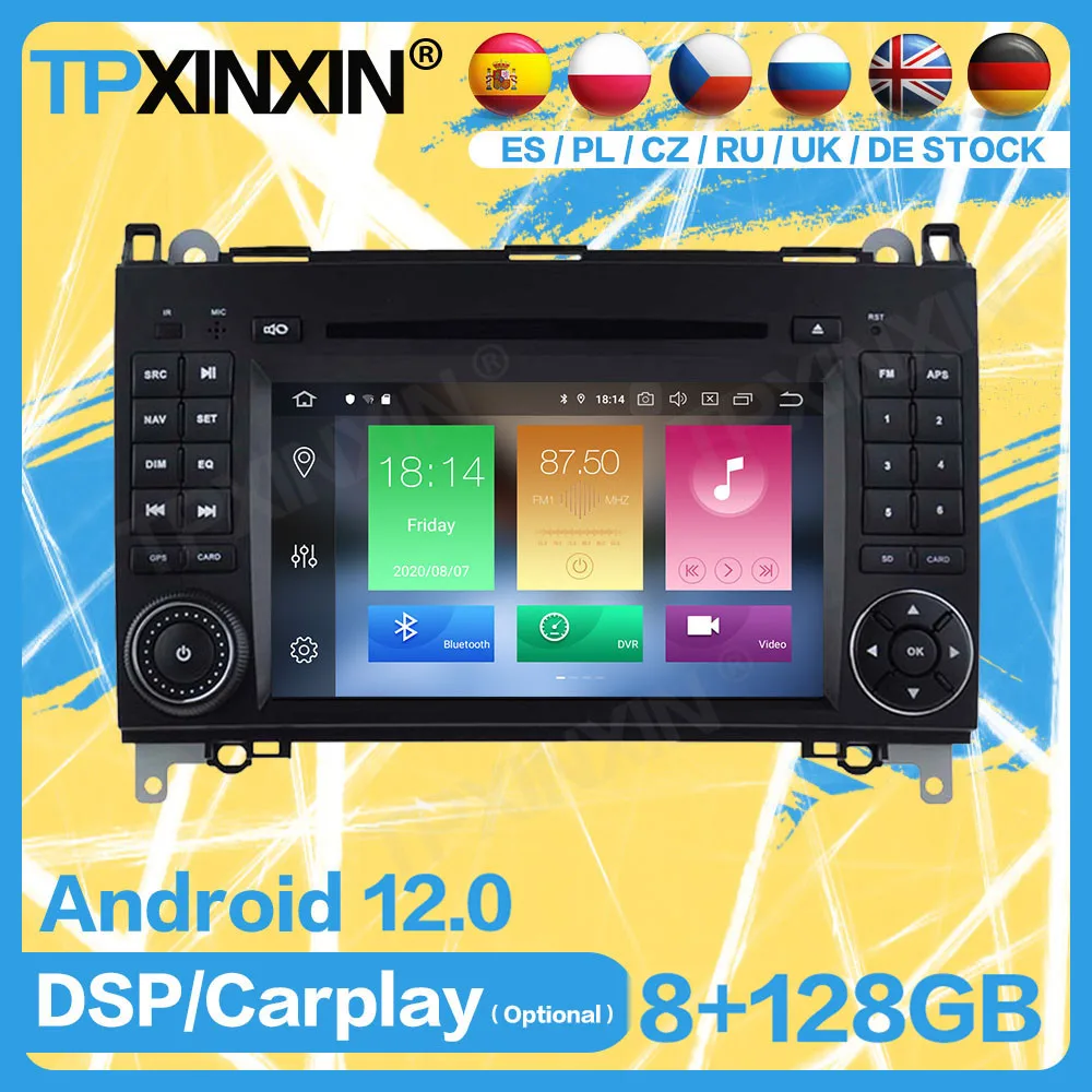 

Автомобильный радиоприемник 2 Din, рекордер, Android 12 для Mercedes Benz B200 B-class W245 B170, GPS-плеер, навигация, аудио, автомобильное головное устройство