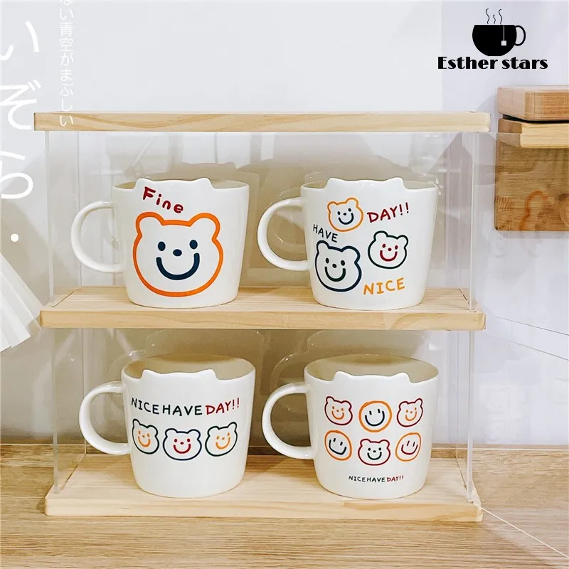 

Керамическая кружка Cutie Bear, 400 мл, кофейный чай, напитки, чашка для завтрака и молока, Необычные Бытовые аксессуары, подарки для фотографий