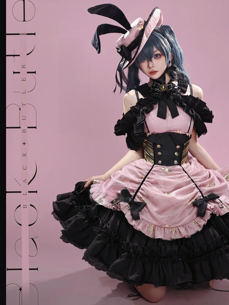 chinese dress ladies OSIAS Black Butler Ciel Phantomhive Long Red Dress Costume
