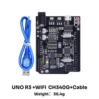 UNO R3 Official ATMEGA16U2 / UNO+WiFi R3 MEGA328P Chip CH340G For Arduino UNO R3 Development Board WeMos ESP8266 6