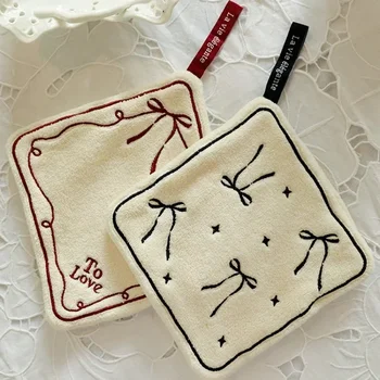 Asciugamano spesso con motivo a fiocco a doppio strato, panni per la pulizia, asciugamano assorbente, decorazione per la casa, accessori da cucina 1