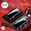 Electric Windproof Metal Lighter Double Arc Flameless Plasma Rechargeable USB Lighter LED Power Display Touch Sensor Lighters 1