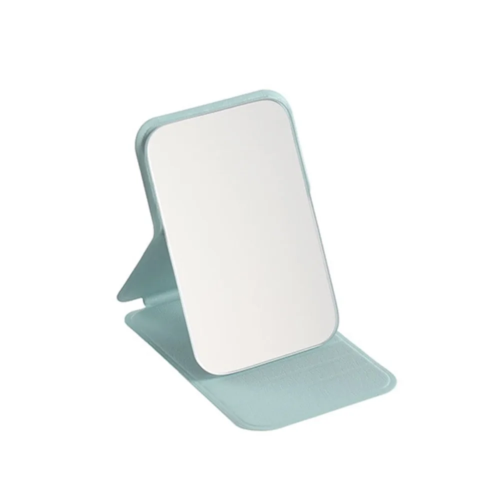 Compact Foldable High-Definition Makeup Mirror - Lightweight PU Leather Design