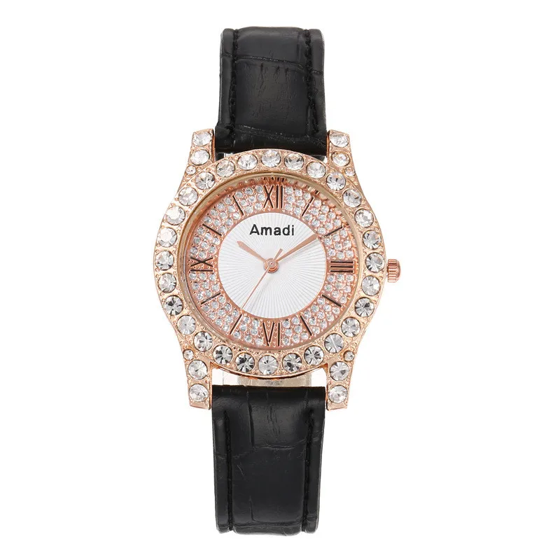 Women's diamond studded belt watch, elegant ladies' watch with sparkling diamond decoration