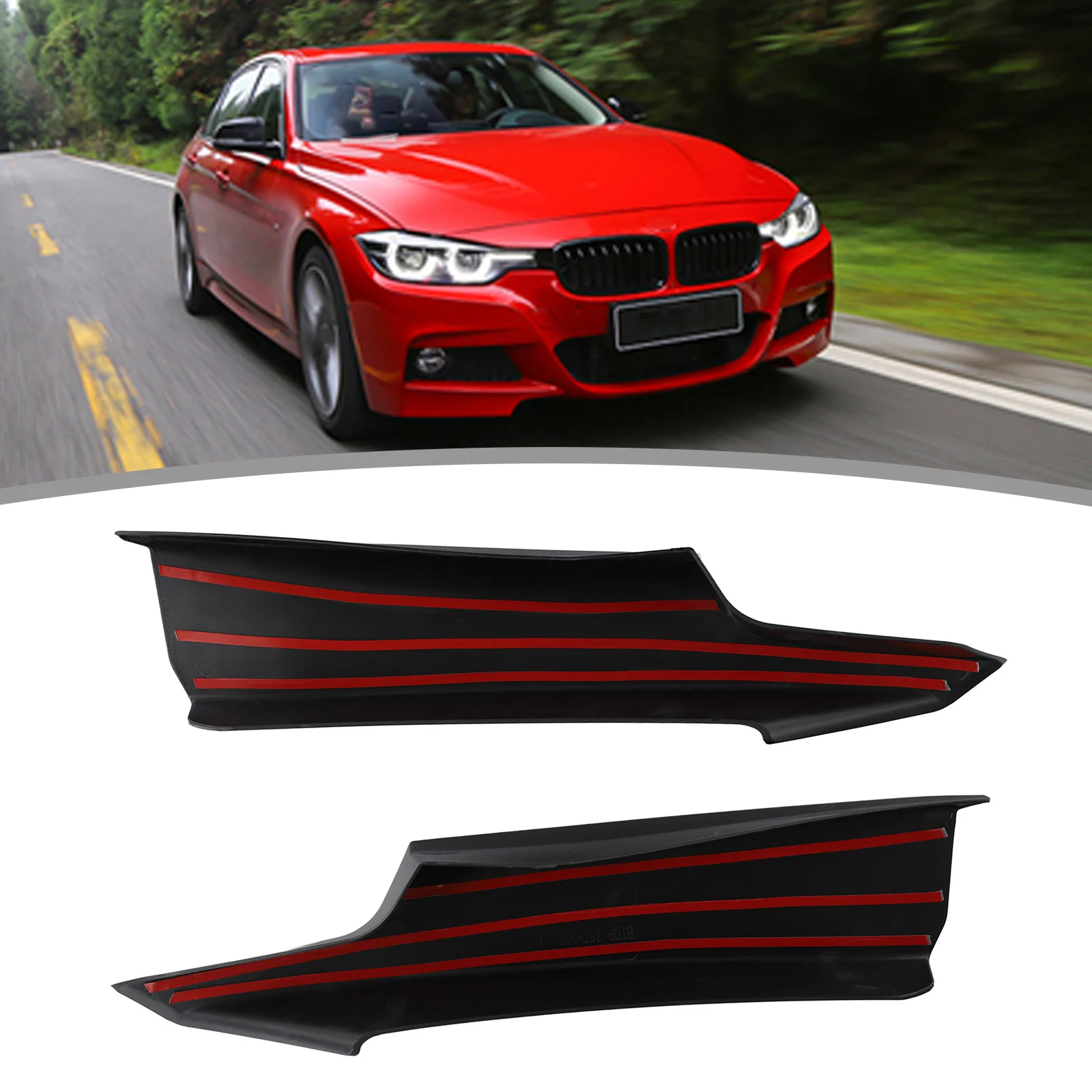 프론트 립 범퍼 스포일러 스플리터, BMW 3 시리즈 F30 M 스포츠 320i 325i 13-2019 자동차 외부 부품, 1 쌍