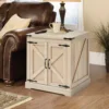 Farmhouse End Table, Rectangle PE Rattan Woven Wood Coffee Table, 24-Inch Modern Boho Style Storage Coffee Table 2