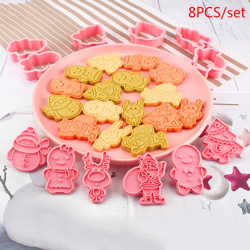 

8 Pcs/Set DIY Cartoon Biscuit Mould Christmas Cookie Cutters Baking Cake Tools