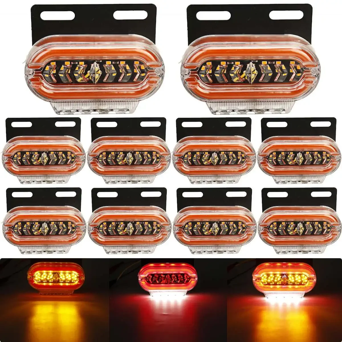 

4 x Truck Marker Lights 24V 29 LED Truck Trailer Bus Van Flash Side Marker Lights Turn Signal Car External Lights Red Amber