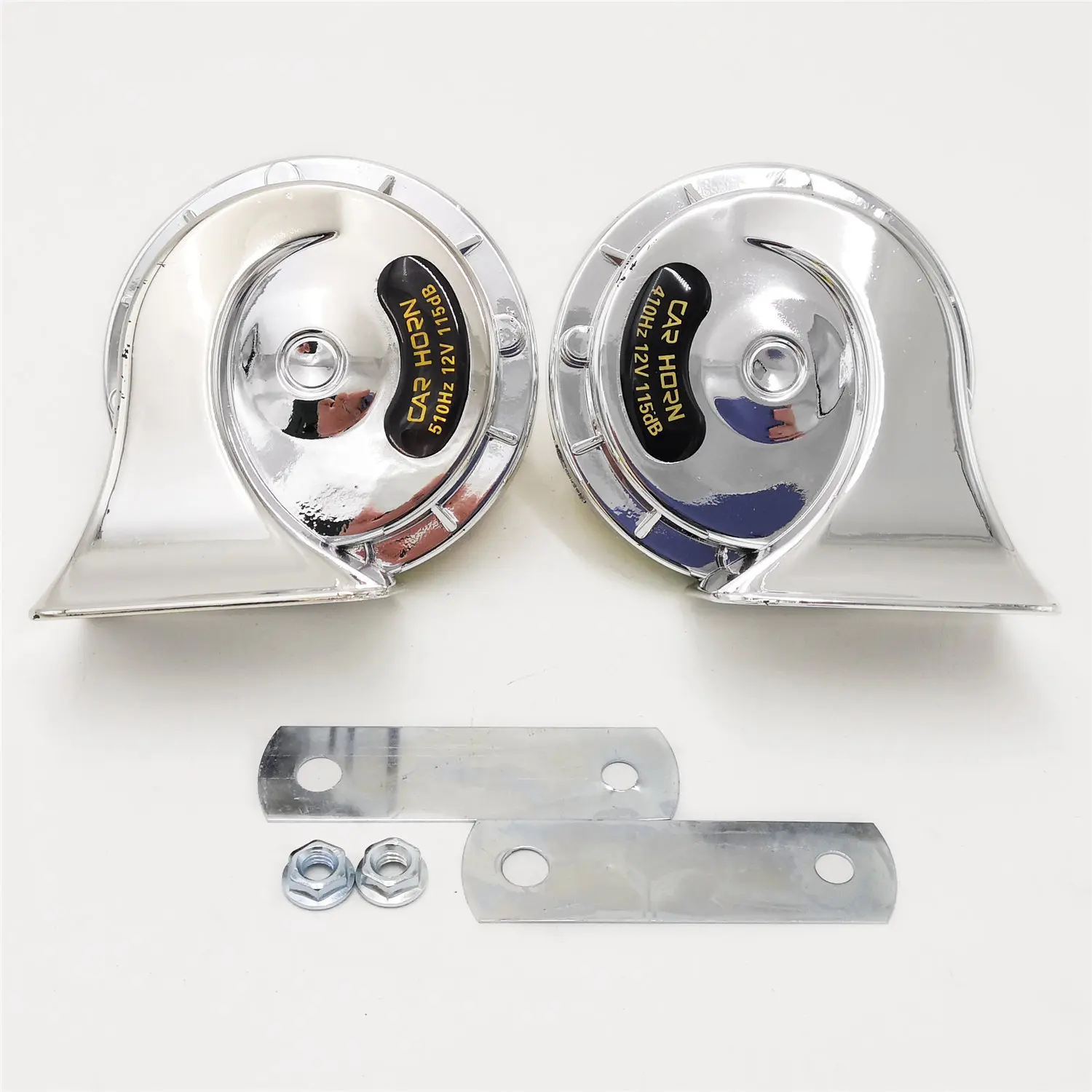 2pcs Horn 12V 110DB Chrome Super Loud Train Horn Waterproof 510Hz/410Hz For Motorcycles Cars Truck SUV Boat Car Accessories