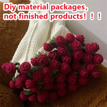 DIY Flower Bouquet Blanket Crochet Flowers Rose Bouquet Blanket Soft Flower Bouquet Knitted Throw Blankets Mothers' Day Gifts