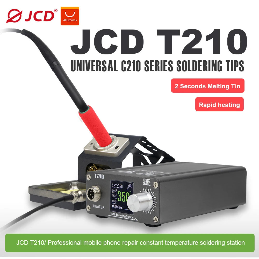 

Паяльная станция JCD T210B, паяльник мощностью 75 Вт, 2S, быстрое металлическое согревание, цифровой дисплей для ремонта телефонов