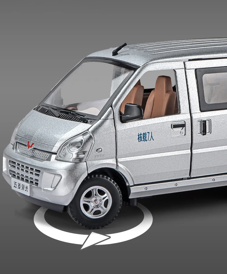 1:24 Wuling Rongguang Van Alloy Car Model Diecast Metal Toy Vehicles Model Sound And Light Simulation Collection