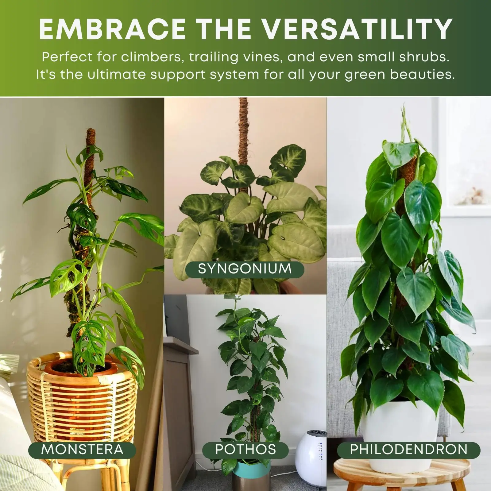 Moss Pole 1pc Monstera Plant Support Bendable for Indoor Plants plant climbing support plant stem support plant support stick