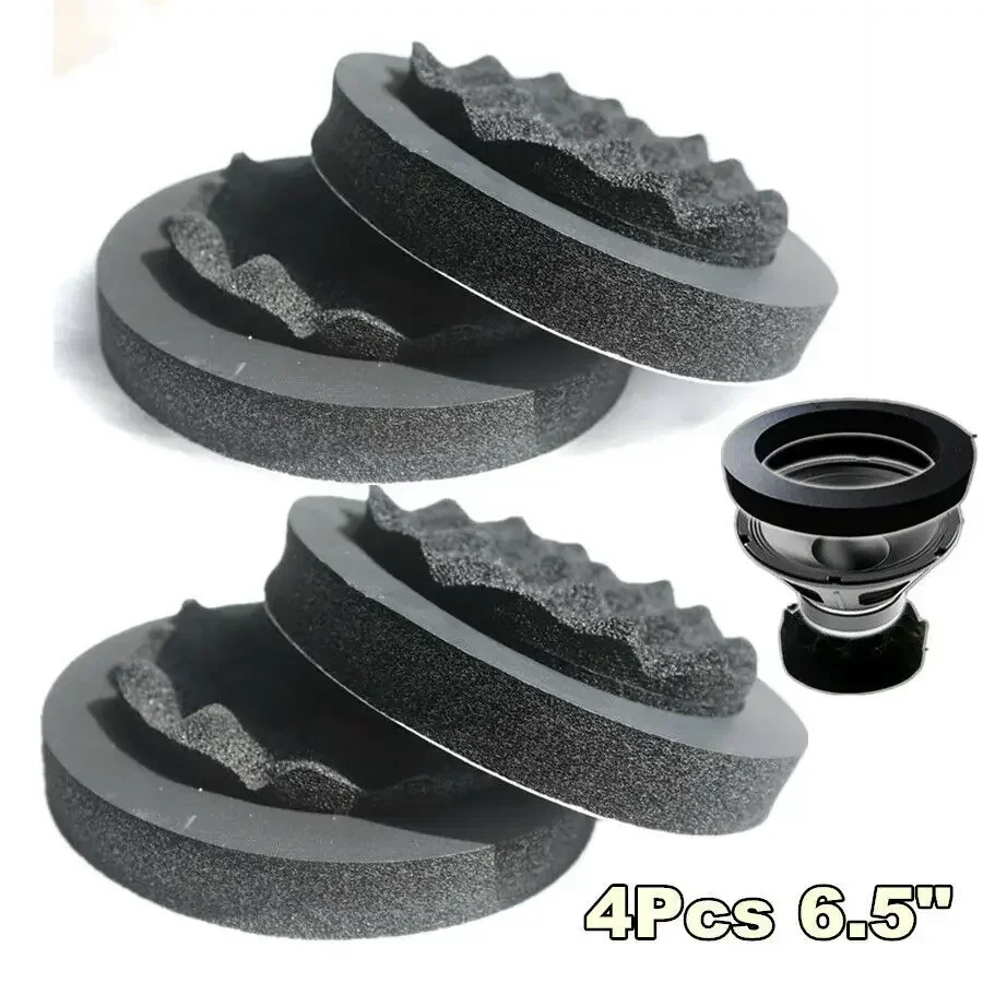 2/4Pcs 6.5" Car Door Soundproof Ring Foam Pad Woofer Speaker Noise Insulation Automobiles Interior Accessories