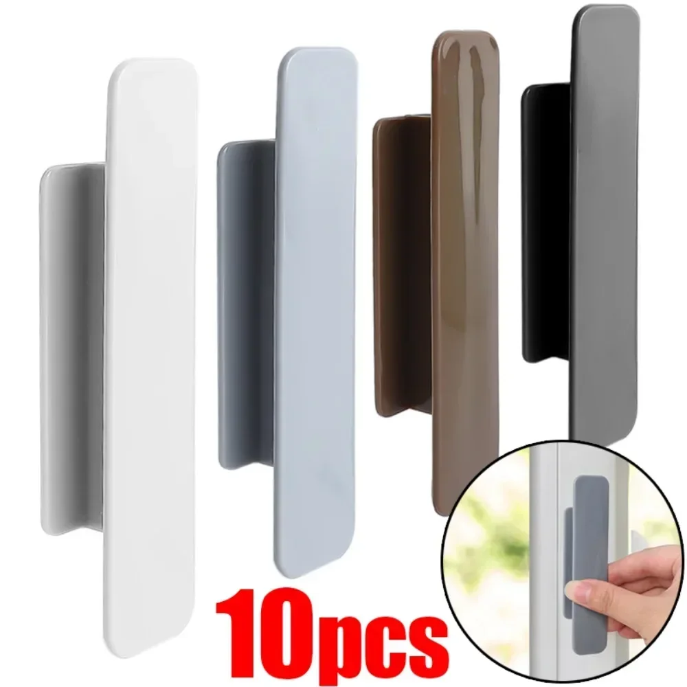 Self-adhesive Door Handle 10/2Pc Multifunctional Window Cabinet Drawer Handles Organizer Open Sliding Door Knob Auxiliary Device door handles cabinet handles