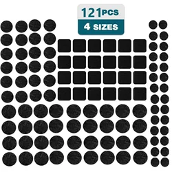 Premium Chair Leg Floor Protectors - 121 Piece Felt Furniture Pad Set - 3MM