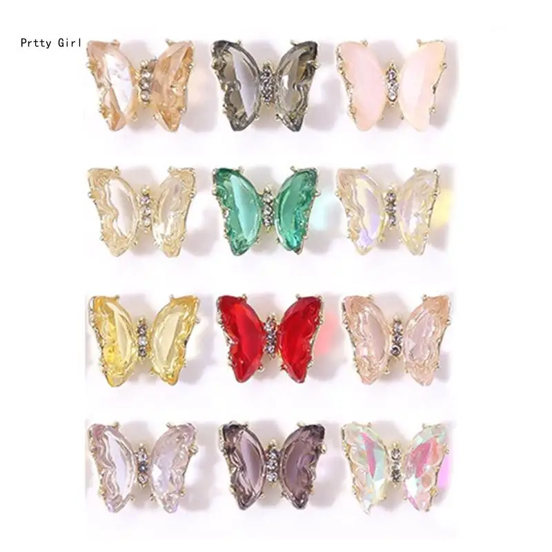 

3D набор страз для ногтей с драгоценными камнями, блестящие поделки своими руками для бабочек, аксессуары D2TA