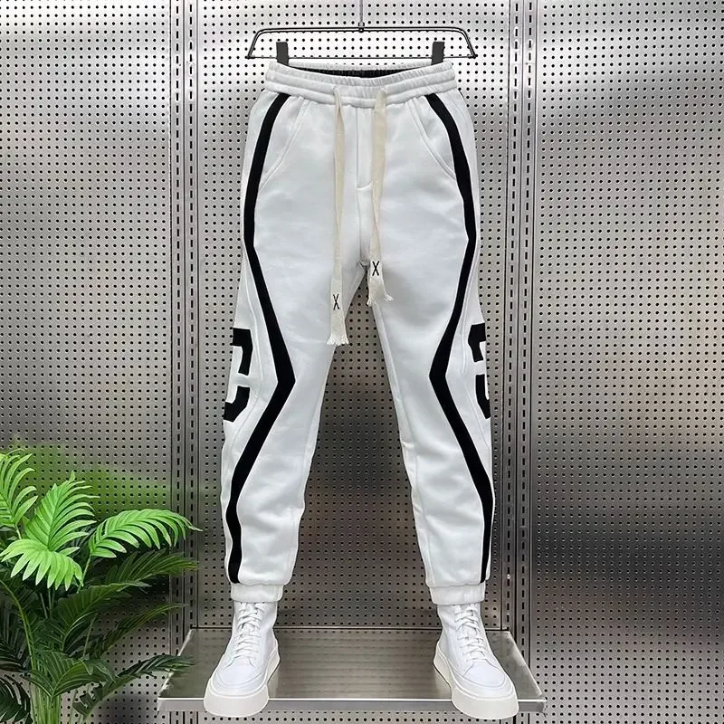 Striped Lettering Fashion Sweatpants Casual Jogger Pants Men's