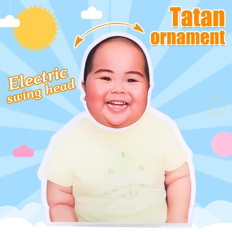 

Electric Shake Head Vertical Plate Pendant Indonesia Little Fat Emoticon Pack Acrylic Automatic Shaking Office Desktop Decor