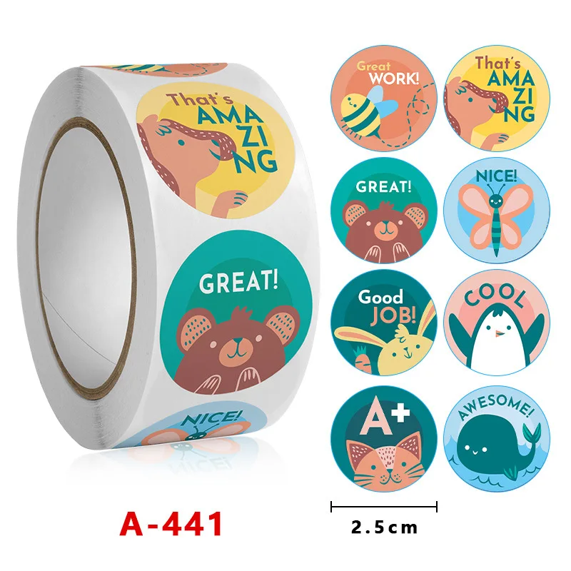 100-500PCS Children's Stickers Rolling Sticker Animal Sticker Cartoon Stickers Cool Sticker Sticker Infantiles Cute Toy Game Tag