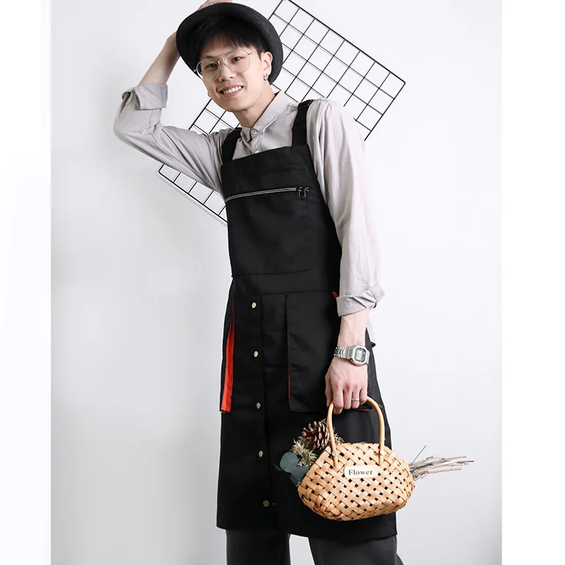 

Cowboy apron print logo coffee maker milk tea shop hairdresser restaurant home kitchen men's and women's work clothes print