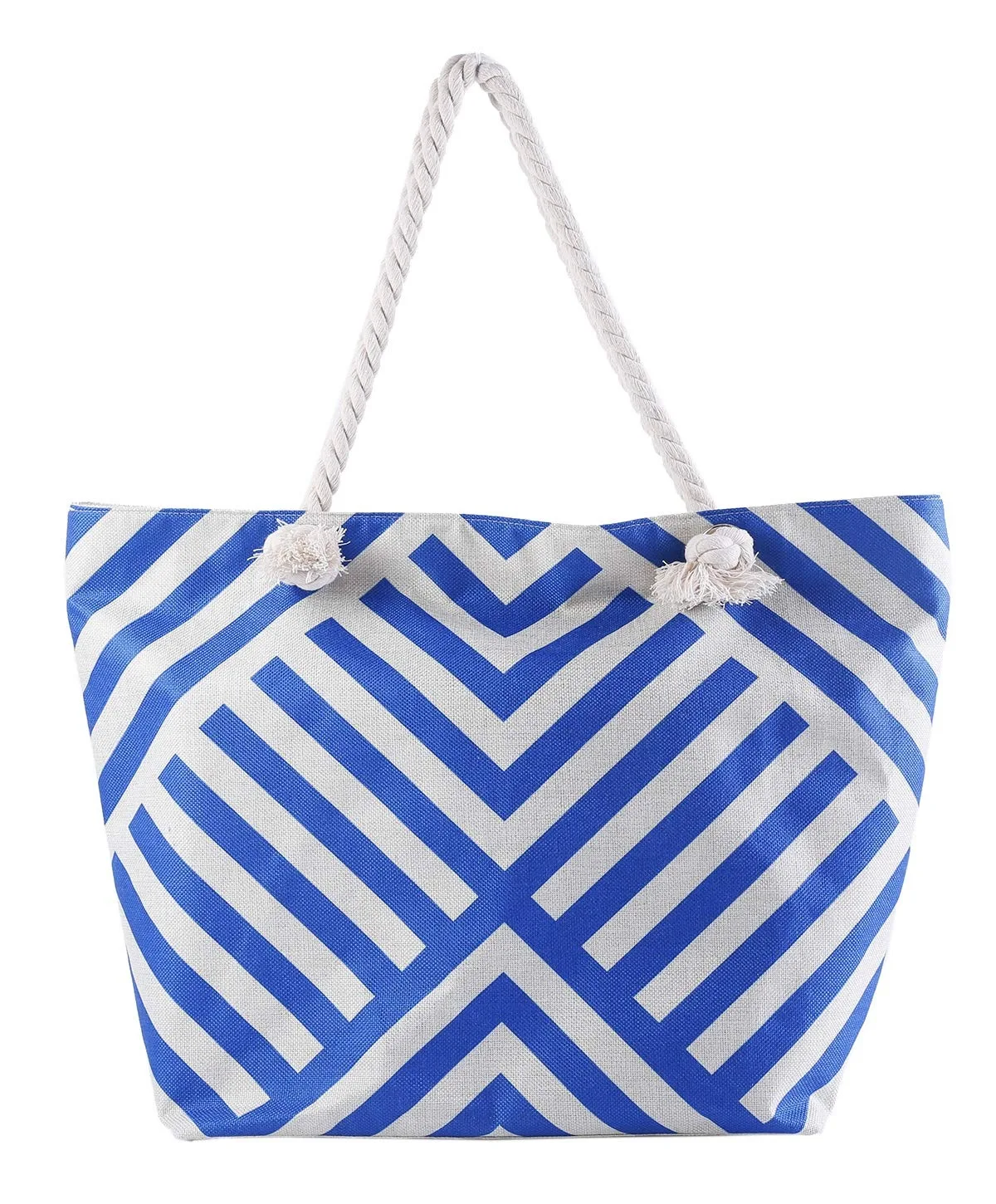 Shopper Bag Women's Summer Bag Tote Blue Geometric Figure Beach Bag Toy Storage Bag Portable Shoulder Bag Portable Bag Female