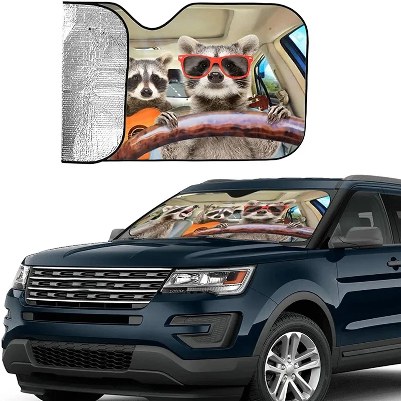 

Car Windshield Front Sunshade Cartoon Printing Aluminum Film Sun Visor Sunscreen Foldable For Car Accessories