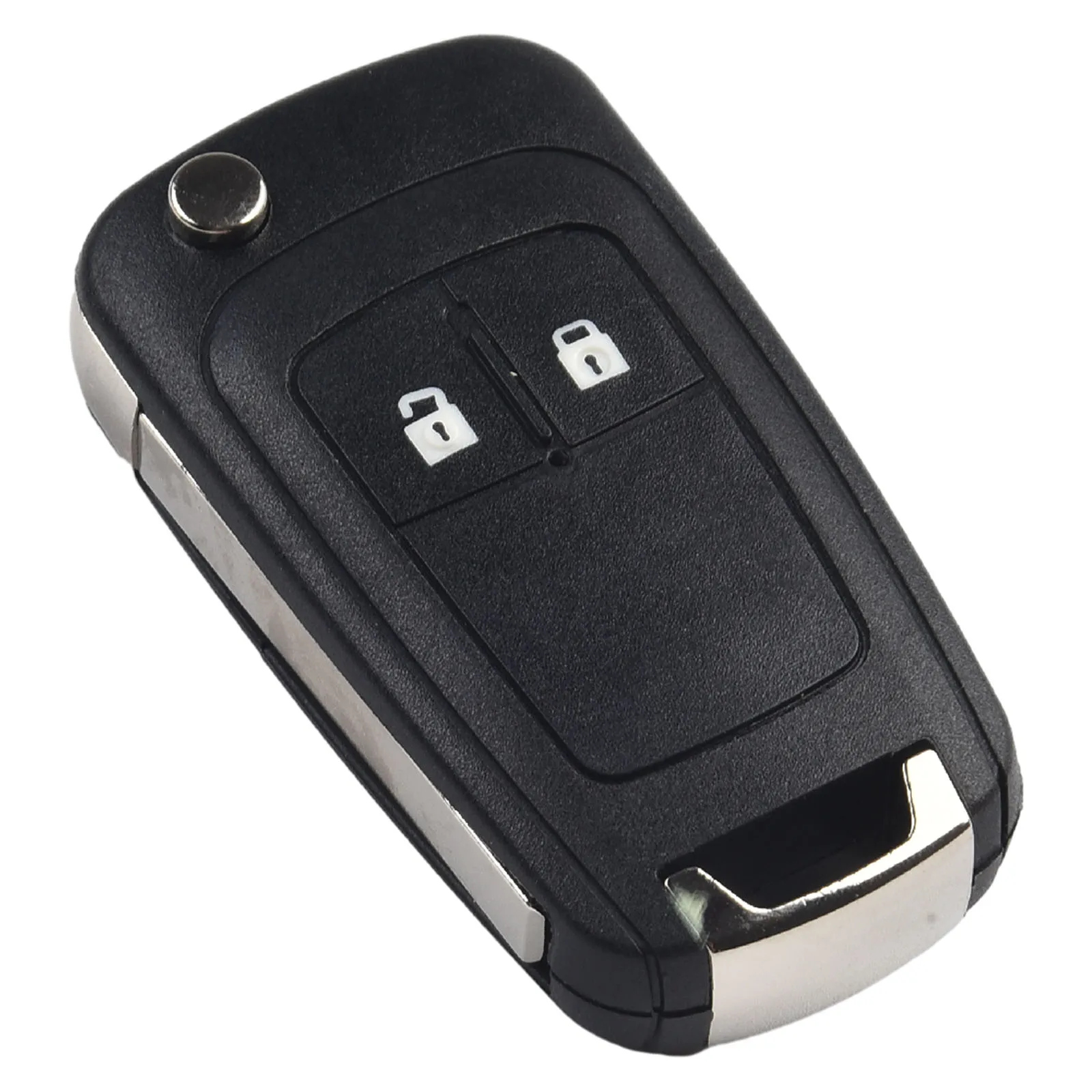 1pc Key Shell 2-button Folding Key Housing Replacement Black ABS For Opel Astra J Corsa E Mokka Zafira 2012-2016 Car Lock System