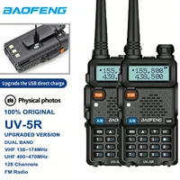 1PC/2PCS Baofeng UV-5R USB Long Range Ham Amateur With FM Radio Long Range Portable Two Way Radio Baofeng CB Radio Walkie Tal 1