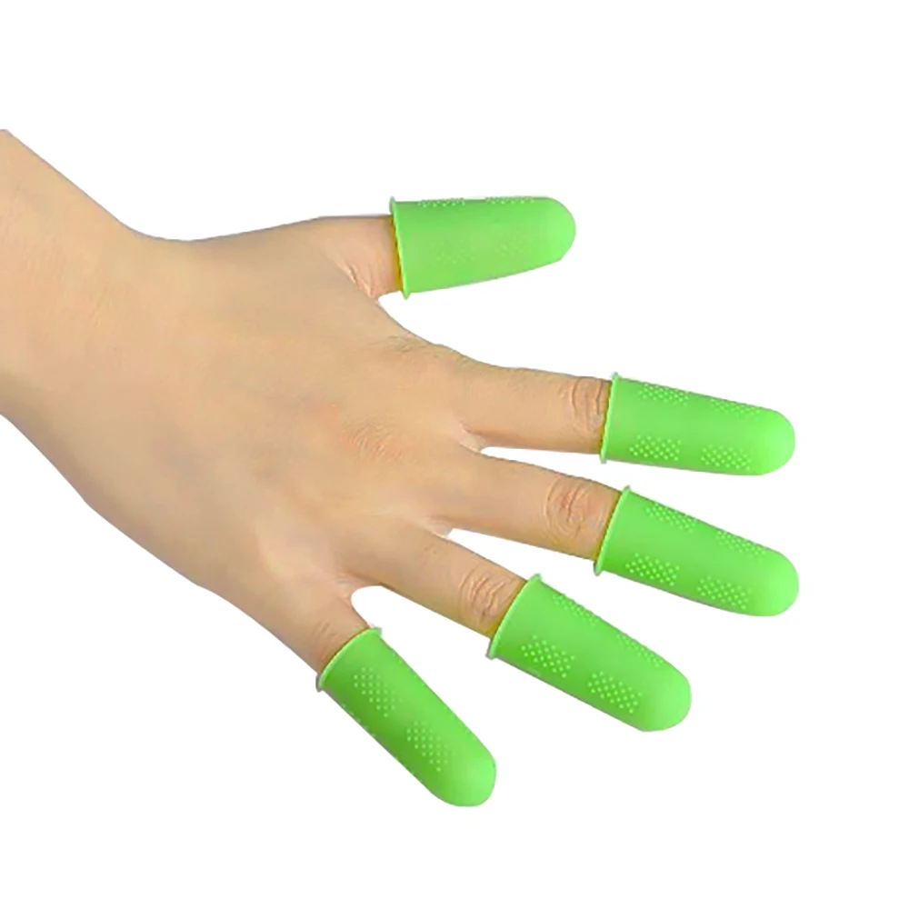 3 Pieces Silicone Insulation Finger Cover Thumb Protector Fingers Cover Durable for Kitchen Heat Resistant Anti Slip Finger Protector Sleeve Green