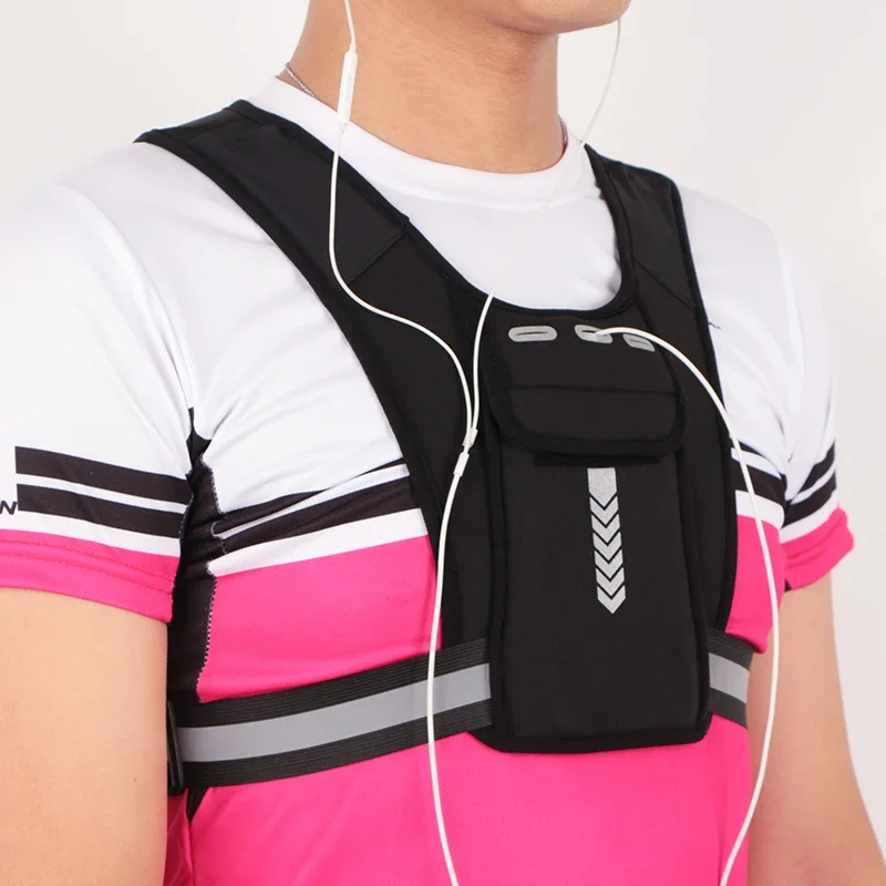 Motorcycle Vest Chest Phone Holder Reflective Running Sport Water Bag Backpack Cycling Trail Hydration Knapsack Water Rucksack
