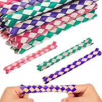 24 Pieces Chinese Bamboo Finger Traps Braided Strings Tube Bird Parrot Biting Toys for Kids Birthday Party Favors DIY Toy 1